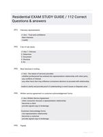 Residential EXAM STUDY GUIDE / 112 Correct Questions & answers