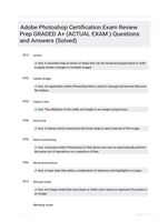Adobe Photoshop Certification Exam Review Prep GRADED A+ (ACTUAL EXAM ) Questions and Answers (Solved)