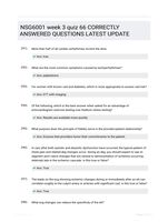 NSG6001 week 3 quiz 66 CORRECTLY ANSWERED QUESTIONS LATEST UPDATE