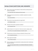 Written EXAM QUESTIONS AND ANSWERS