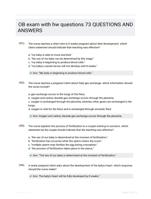 OB exam with hw questions 73 QUESTIONS AND ANSWERS