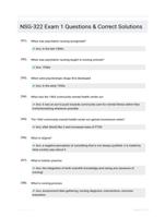 NSG-322 Exam 1 Questions & Correct Solutions