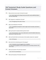 Old Testament Study Guide Questions and Correct Answers