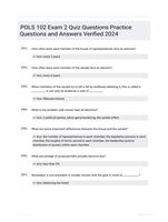 POLS 102 Exam 2 Quiz Questions Practice Questions and Answers Verified  2024