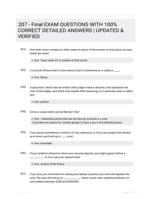 207 - Final exam prep Questions  with Accurate Answers