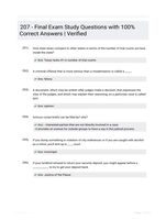 207 - Final Exam Study Questions with 100% Correct Answers | Verified