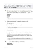 Estate Final EXAM QUESTIONS AND CORRECT  DETAILED ANSWERS