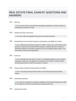 REAL ESTATE FINAL EXAM 81 QUESTIONS AND ANSWERS