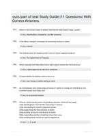 quiz/part of test Study Guide |11 Questions| With Correct Answers.