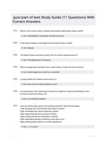 quiz/part of test Study Guide |11 Questions| With Correct Answers.