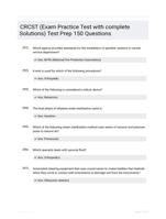 CRCST (Exam Practice Test with complete Solutions) Test Prep 150 Questions