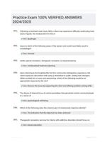 Practice Exam 100% VERIFIED  ANSWERS 2024/2025