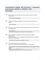 Chamberlain College. NR 224 Exam 1. Questions and Answers 2024( A+ GRADED 100% VERIFIED).