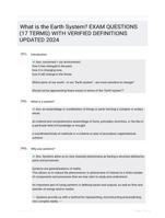 What is the Earth System? EXAM QUESTIONS (17 TERMS) WITH VERIFIED DEFINITIONS UPDATED 2024