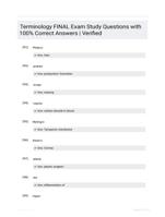 Terminology FINAL Exam Study Questions with 100% Correct Answers | Verified