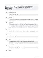 Terminology Final EXAM WITH CORRECT  ANSWERS