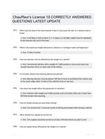 Chauffeur's License 10 CORRECTLY ANSWERED QUESTIONS LATEST UPDATE
