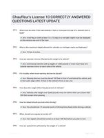 Chauffeur's License 10 CORRECTLY ANSWERED QUESTIONS LATEST UPDATE