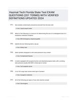 Hazmat Tech Florida State Test EXAM QUESTIONS (201 TERMS) WITH VERIFIED DEFINITIONS UPDATED 2024