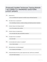 (Proboard) HazMat Technician Training Module 1 83 CORRECTLY ANSWERED QUESTIONS LATEST UPDATE