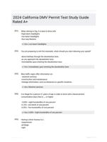 2024 California DMV Permit Test Study Guide Rated A+