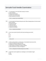 Servsafe Food Handler Examination