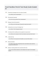 Food Handlers Permit Test Study Guide Graded A+