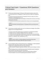 Critical Care Exam 1 Questions 2024 Questions and Answers