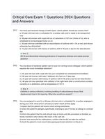 Critical Care Exam 1 Questions 2024 Questions and Answers