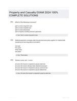 Property and Casualty EXAM 2024 100% COMPLETE  SOLUTIONS