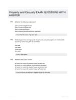 Property and Casualty EXAM QUESTIONS WITH ANSWER