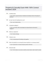 Property & Casualty Exam With 100% Correct Answers 2024