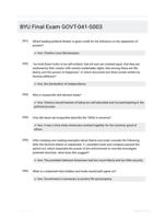 BYU Final Exam GOVT-041-S003