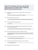 WGU D119 Pediatric Primary Care EXAM QUESTIONS (44 TERMS) WITH VERIFIED DEFINITIONS UPDATED 2024