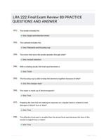 LRA 222 Final Exam Review 80 PRACTICE QUESTIONS AND ANSWER