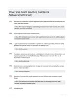 CEA Final Exam practice quizzes & Answers(RATED A+)