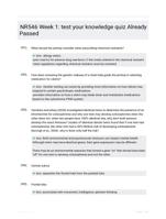 NR546 Week 1: test your knowledge quiz Already Passed