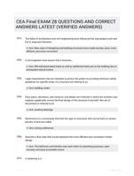CEA Final EXAM 28 QUESTIONS AND CORRECT ANSWERS LATEST (VERIFIED ANSWERS)
