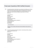 Final exam Questions With Verified  Answers