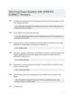 CEA Final Exam  Solution with VERIFIED CORRECT Answers