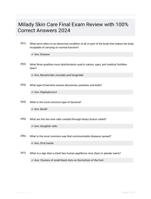 Milady Skin Care Final Exam Review with 100% Correct Answers 2024