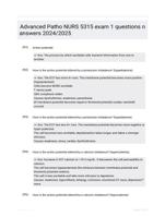 Advanced Patho NURS 5315 exam 1 questions n answers 2024/2025