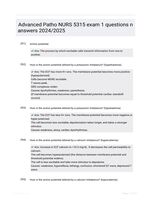 Advanced Patho NURS 5315 exam 1 questions n answers 2024/2025