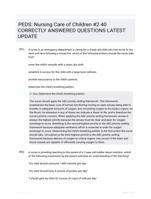 PEDS: Nursing Care of Children #2 40 CORRECTLY ANSWERED QUESTIONS LATEST UPDATE
