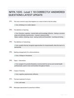 NFPA 1035 - Level 1 18 CORRECTLY ANSWERED QUESTIONS LATEST UPDATE