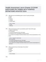 Health Assessment Jarvis Chapter 23 EXAM QUESTIONS (99 TERMS) WITH VERIFIED DEFINITIONS UPDATED 2024