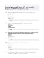 Pathophysiology Chapter 17- test bank |84 Questions| With Correct Answers.