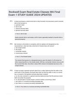 Rockwell Exam Real Estate Classes WA Final Exam 1 STUDY GUIDE 2024 UPDATES