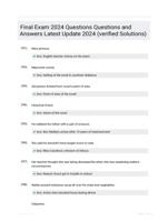 Final Exam 2024 Questions Questions and Answers Latest Update 2024 (verified Solutions)
