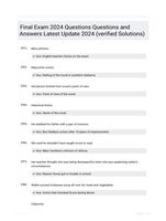 Final Exam 2024 Questions Questions and Answers Latest Update 2024 (verified Solutions)